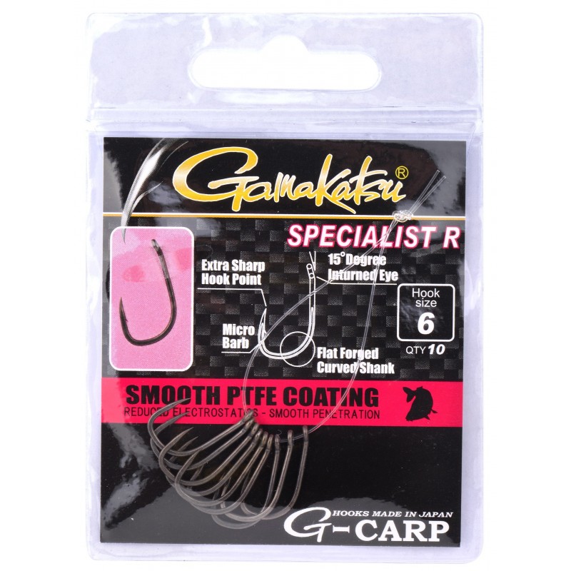 Gamakatsu G-Carp Specialist R Carp Fishing Hook - 10 pk